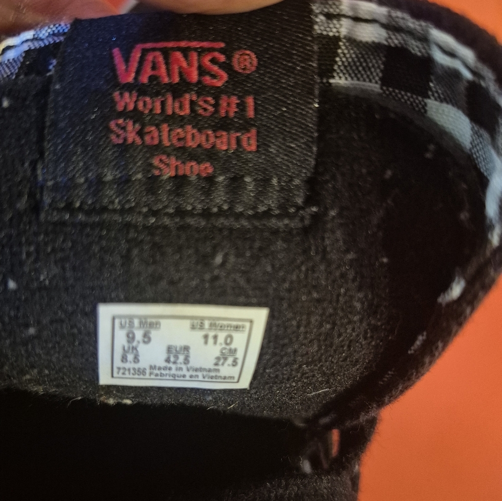 Vans Black Canvas High-Tops with White Soles - Picture 6 of 9